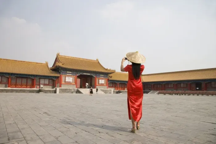 Framed Print : Asian woman (Chinese-Thai), The Forbidden City, Beijing, China, Asia