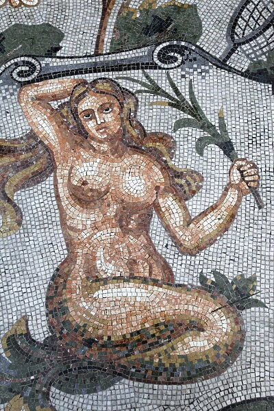 Astral sign of Virgo in mosaic in Galleria Umberto, Naples, Campania, Italy, Europe