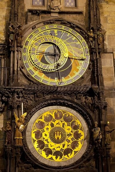 Astronomical Clock on the Town Hall, Old Town Square, UNESCO World Heritage Site, Prague, Czech Republic, Europe