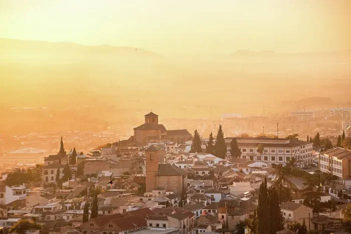 Framed Print : Atmospheric sunset above historic Albaicin and Iglesia de San Cristobal, UNESCO, viewed from San Miguel Alto, Albaicin, Granada, Andalucia, Spain Framed Print : Atmospheric sunset above historic Albaicin and Iglesia de San Cristobal, UNESCO, viewed from San Miguel Alto, Albaicin, Granada, Andalucia, Spain