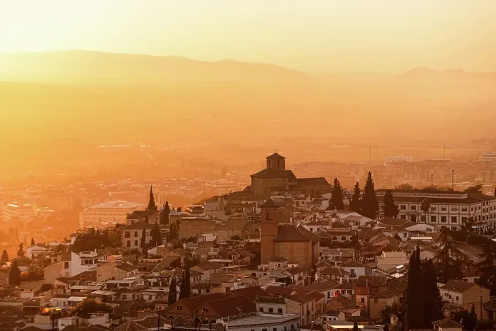 Framed Print : Atmospheric sunset above historic Albaicin and Iglesia de San Cristobal, UNESCO, viewed from San Miguel Alto, Albaicin, Granada, Andalucia, Spain Framed Print : Atmospheric sunset above historic Albaicin and Iglesia de San Cristobal, UNESCO, viewed from San Miguel Alto, Albaicin, Granada, Andalucia, Spain