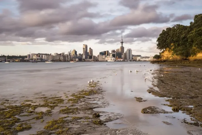 Framed Print : Auckland skyline at sunrise, Auckland, North Island, New Zealand, Pacific Framed Print : Auckland skyline at sunrise, Auckland, North Island, New Zealand, Pacific