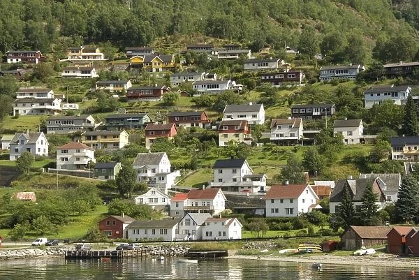 Aurlandsvangen, Aurlandsfjord, Sognefjord, Norway, Scandinavia, Europe
