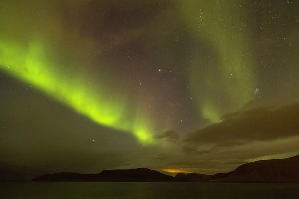 Aurora Borealis (Northern Lights), Grundafjordur, Snaefellsnes Peninsula, Iceland
