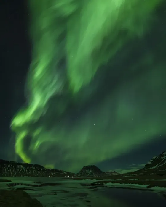 Framed Print : Aurora borealis (Northern Lights) and partially frozen lake, North Snaefellsnes, Iceland Framed Print : Aurora borealis (Northern Lights) and partially frozen lake, North Snaefellsnes, Iceland