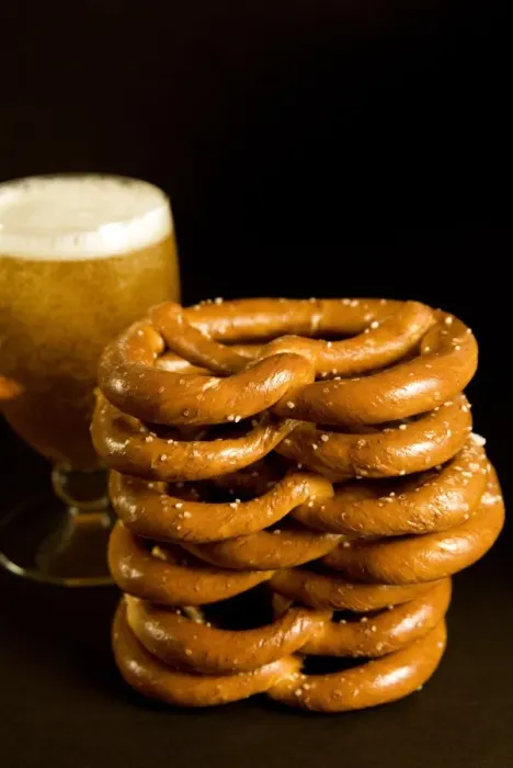 Framed Print : Austrian prezels, salted biscuits and beer, Austria, Europe Framed Print : Austrian prezels, salted biscuits and beer, Austria, Europe
