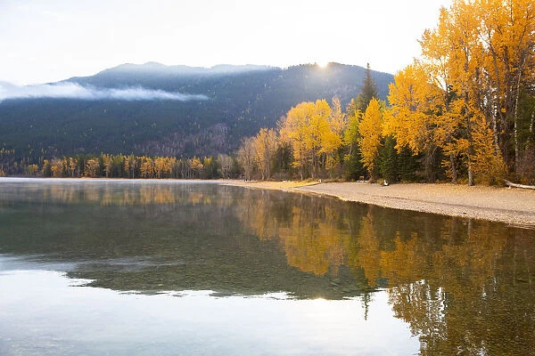 Autumn colours of Lake McDonald, Glacier National Park, Montana, United States of America