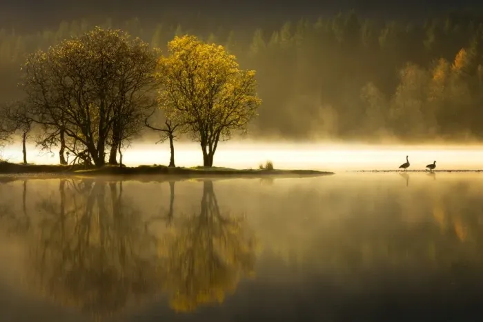 Framed Print : Autumn at Loch Ard, Trossachs National Park, Stirling Region, Scotland, United Kingdom