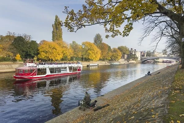 Autumn along the River Ouse in City Centre, York, Yorkshire, England, United Kingdom