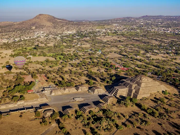 Framed Print : Avenue of the Dead and Pyramid of the Moon at sunrise, aerial view, Teotihuacan, Mexico State, Mexico Framed Print : Avenue of the Dead and Pyramid of the Moon at sunrise, aerial view, Teotihuacan, Mexico State, Mexico