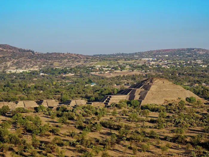 Framed Print : Avenue of the Dead and Pyramid of the Moon at sunrise, aerial view, Teotihuacan, Mexico State, Mexico Framed Print : Avenue of the Dead and Pyramid of the Moon at sunrise, aerial view, Teotihuacan, Mexico State, Mexico