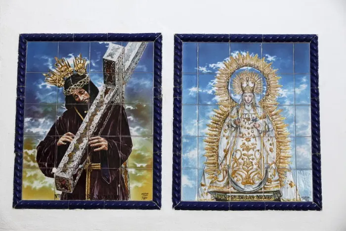 Framed Print : Azulejo mosaic tilework panels, Arcos de la Frontera, Andalucia, Spain, Europe Framed Print : Azulejo mosaic tilework panels, Arcos de la Frontera, Andalucia, Spain, Europe