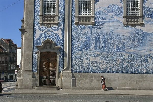 Azulejo panel on Carmo church, Oporto, Portugal, Europe