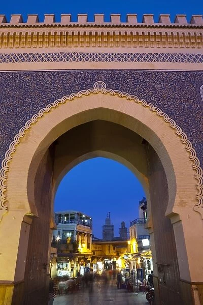 Bab Boujeloud Gate (The Blue Gate), Fes, Morocco, North Africa