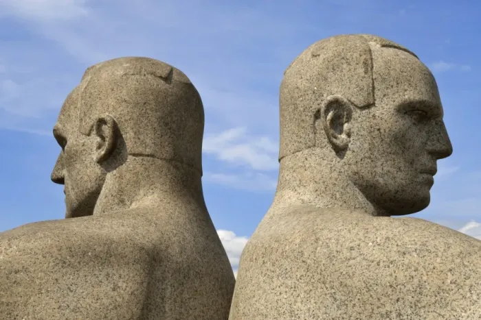 Framed Print : Back to back, detail of a sculptural group on the Monolith Plateau by Gustav Vigeland, Frogner Park, Oslo, Norway, Scandinavia, Europe Framed Print : Back to back, detail of a sculptural group on the Monolith Plateau by Gustav Vigeland, Frogner Park, Oslo, Norway, Scandinavia, Europe