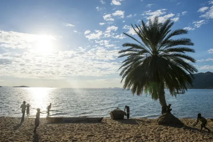 Framed Print : Backlight of Cape Malcear, Lake Malawi, Malawi, Africa