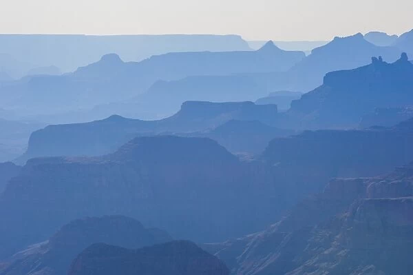 Backlight of the cliffs of the Grand Canyon, UNESCO World Heritage Site, Arizona, United States of America, North America