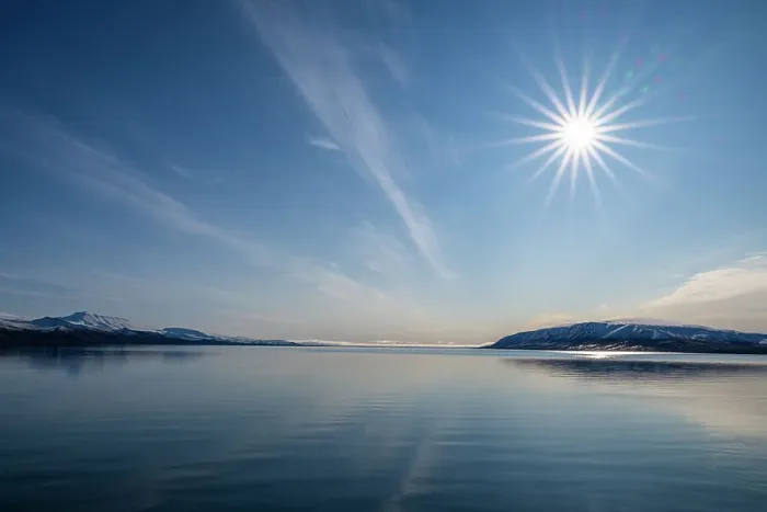 Framed Print : Backlight in the waters around Axel Heiberg island, Nunavut, Canadian Arctic, Canada, North America