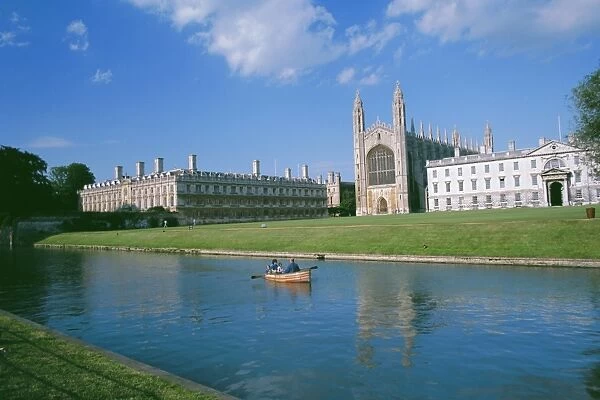 The Backs of the River Cam and Kings College Chapel, Cambridge, Cambridgeshire