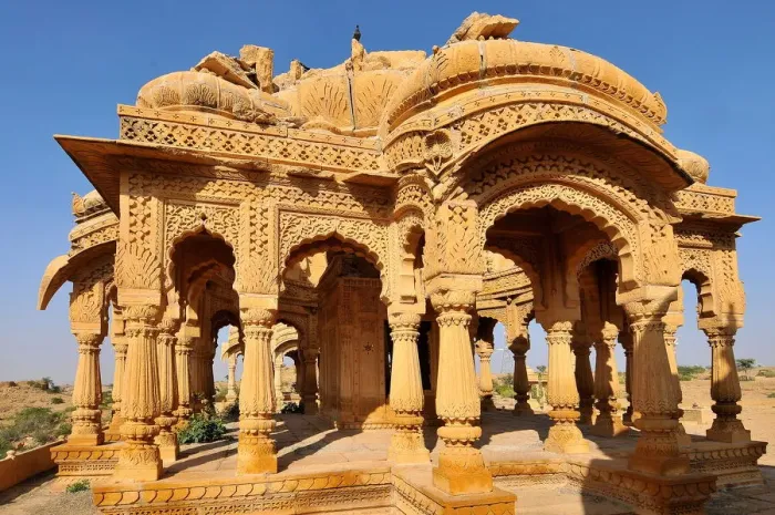 Framed Print : Bada Bagh (Barabagh), royal cenotaphs (chhatris) of Maharajas of Jaisalmer State Framed Print : Bada Bagh (Barabagh), royal cenotaphs (chhatris) of Maharajas of Jaisalmer State
