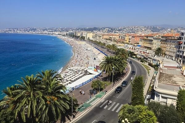 Baie des Anges and Promenade Anglais, Nice, Alpes-Maritimes, Provence, Cote d Azur, French Riviera, France, Europe