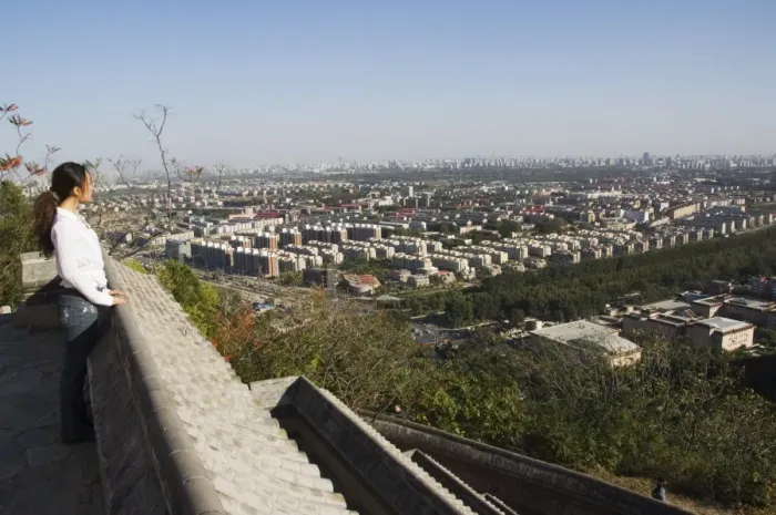 Framed Print : Baiwangshan Forest Park overlooking the city, Beijing, China, Asia Framed Print : Baiwangshan Forest Park overlooking the city, Beijing, China, Asia