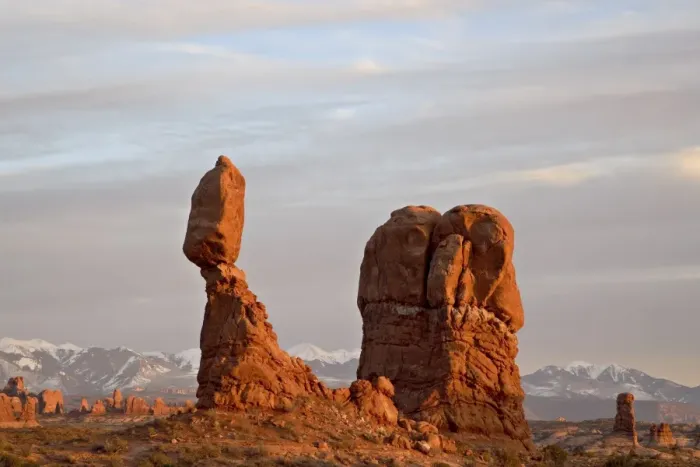 Framed Print : Balanced Rock at sunset, Arches National Park, Utah, United States of America