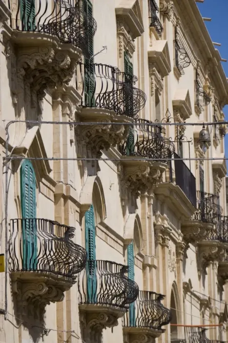 Framed Print : Balconies, Noto Framed Print : Balconies, Noto