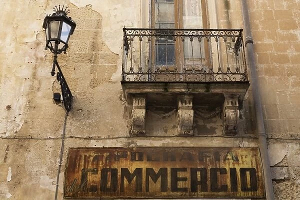 Balcony in the Baroque city of Lecce, Puglia, Italy, Europe