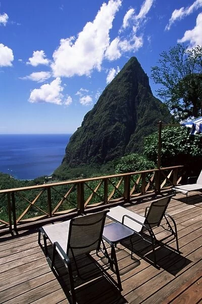 The balcony of one of the villas at the Ladera resort