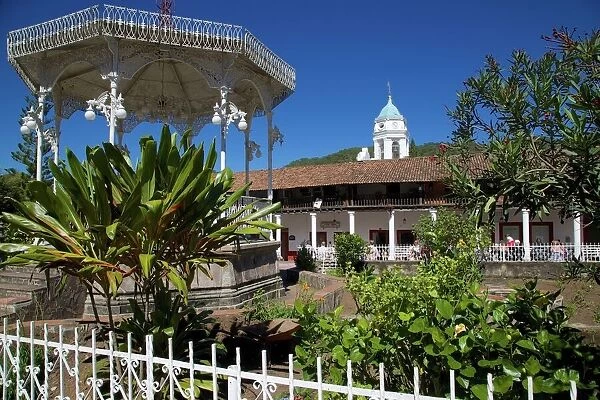 Bandstand and Church Belltower, San Sebastian del Oeste (San Sebastian), Jalisco, Mexico, North America
