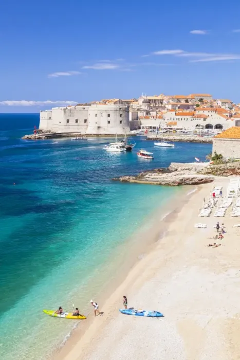 Framed Print : Banje beach, Old Port and Dubrovnik Old Town, Dubrovnik, Dalmatian Coast, Croatia, Europe Framed Print : Banje beach, Old Port and Dubrovnik Old Town, Dubrovnik, Dalmatian Coast, Croatia, Europe