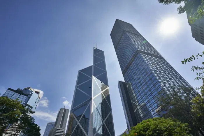 Framed Print : Bank of China Building and Cheung Kong Centre towers in Central, Hong Kong Island s Framed Print : Bank of China Building and Cheung Kong Centre towers in Central, Hong Kong Island s