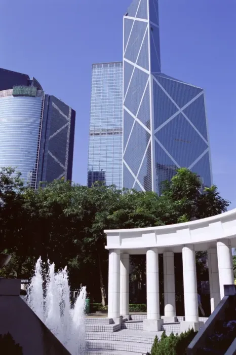 Framed Print : Bank of China Building from Hong Kong Park, Central, Hong Kong Island, Hong Kong Framed Print : Bank of China Building from Hong Kong Park, Central, Hong Kong Island, Hong Kong