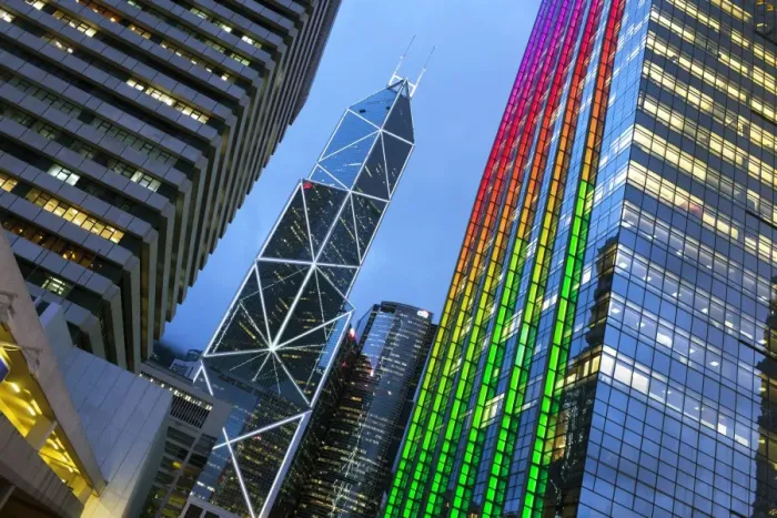 Framed Print : Bank of China building and Hong Kong skyline at dusk, Central business and financial district, Hong Kong Island, Hong Kong, China, Asia Framed Print : Bank of China building and Hong Kong skyline at dusk, Central business and financial district, Hong Kong Island, Hong Kong, China, Asia