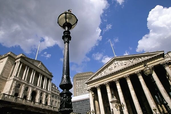 Bank of England and Royal Exchange, City of London, London, England, United Kingdom