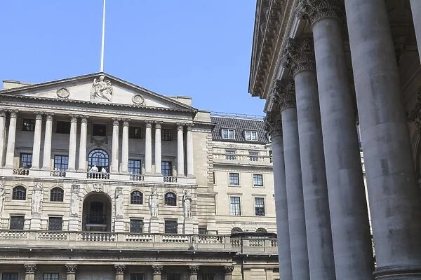 The Bank of England and Royal Exchange, Threadneedle Street, City of London, London, England, United Kingdom, Europe