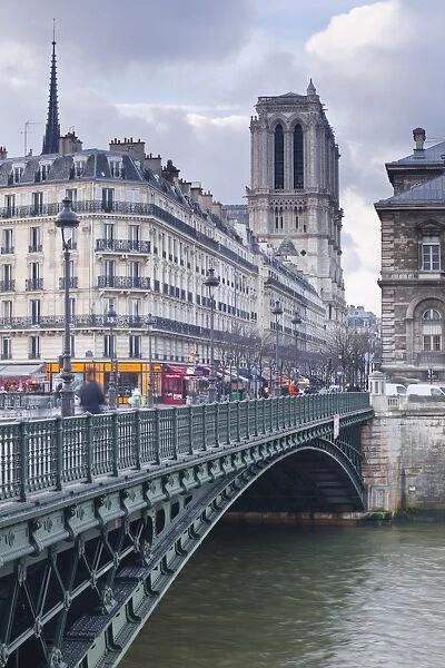 The banks of the Seine and Notre Dame de Paris cathedral, Paris, France, Europe