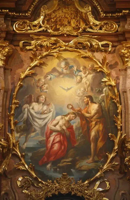 Framed Print : Baptism of Jesus, Melk Abbey, Lower Austria, Austria, Europe Framed Print : Baptism of Jesus, Melk Abbey, Lower Austria, Austria, Europe