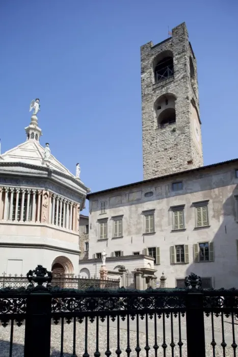 Framed Print : Baptistery and Big Bell Civic Tower, Piazza Vecchia, Bergamo, Lombardy, Italy, Europe Framed Print : Baptistery and Big Bell Civic Tower, Piazza Vecchia, Bergamo, Lombardy, Italy, Europe