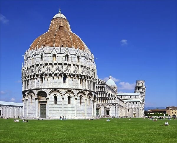 The Baptistery in the Piazza del Duomo in the city of Pisa, UNESCO World Heritage Site