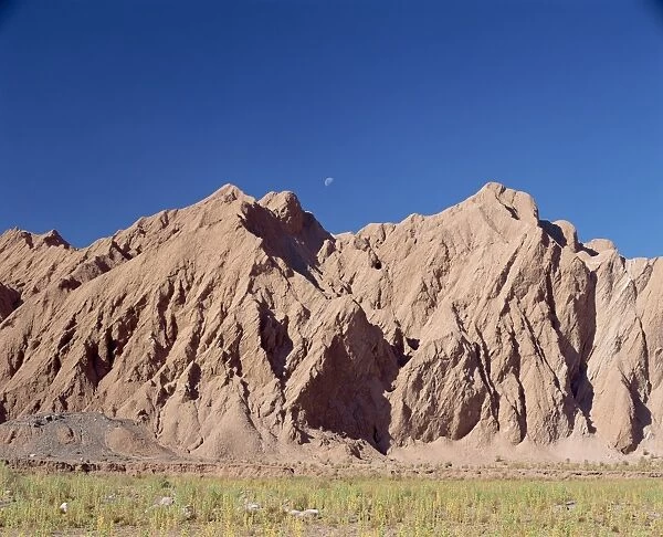 Bare eroded hills in San Pedro de Atacama, Chile, South America
