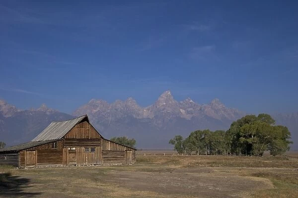 Barn, Thomas Alma and Lucille Moulton Homestead, Mormon Row Historic District, Grand Teton National Park, Wyoming, United States of America, North America