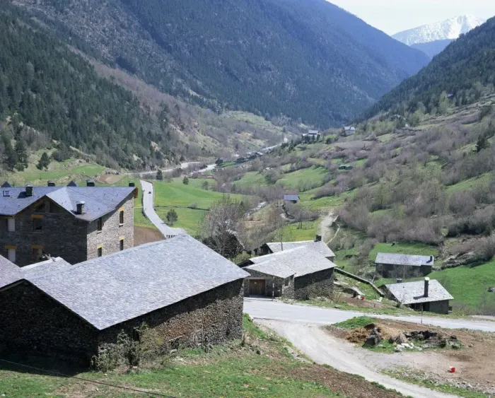 Framed Print : Barns and farms, constructed with local building materials, La Massana, Andorra, Europe Framed Print : Barns and farms, constructed with local building materials, La Massana, Andorra, Europe