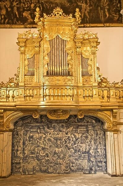 Baroque decor in adjoining sacristy in Se Cathedral, Porto, Portugal, Europe