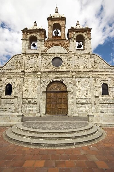 Baroque mestizo limestone facade of the Cathedral in this colonial-style provincial capital