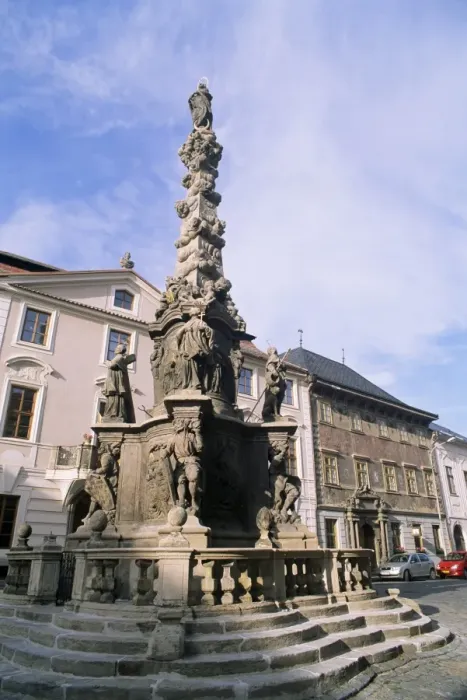 Framed Print : Baroque plague column dating from 1715, built as symbol of Roman Catholic domination by Austrian Hapsburgs, Kutna Hora, Stredocesko, Czech Framed Print : Baroque plague column dating from 1715, built as symbol of Roman Catholic domination by Austrian Hapsburgs, Kutna Hora, Stredocesko, Czech
