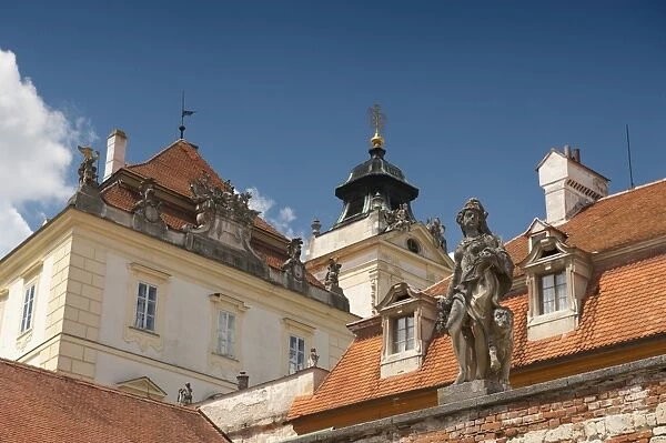 Detail of Baroque Valtice Castle, Valtice, Brnensko, Czech Republic, Europe