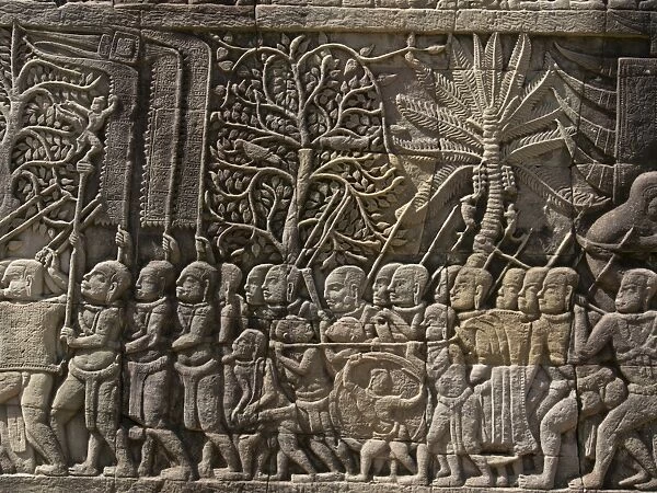 Detail of bas relief, Angkor Wat Archaeological Park, UNESCO World Heritage Site