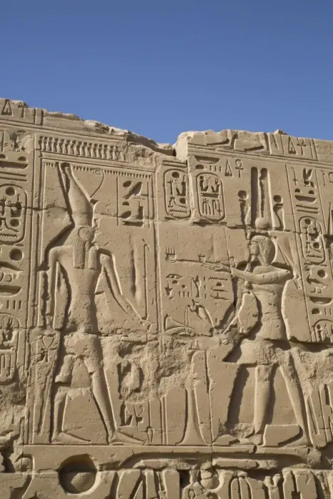 Framed Print : Bas-relief of figures and hieroglyphs, Karnak Temple, Luxor, Thebes, UNESCO World Heritage Site Framed Print : Bas-relief of figures and hieroglyphs, Karnak Temple, Luxor, Thebes, UNESCO World Heritage Site